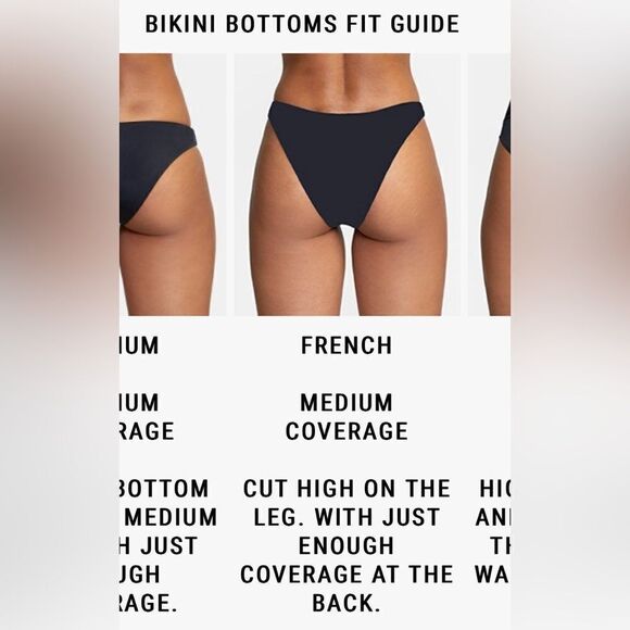 RVCA Foulard High Cut French Bikini Bottom Size M Side Tie Black Mandala-Like - Picture 8 of 9